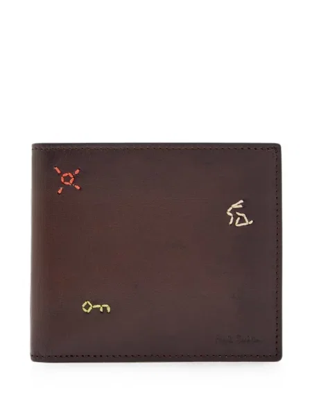 Portofel Paul Smith cu broderie maro