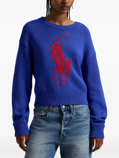 Czapka z daszkiem Polo Ralph Lauren w kratkę z twillu biznesowa niebieska