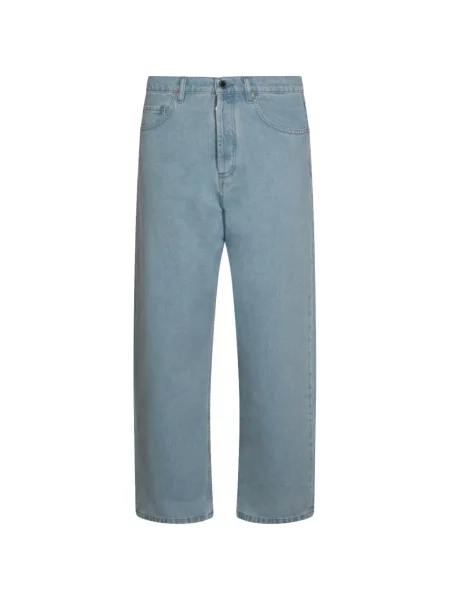 Blugi cu picior larg Maison Kitsune cu autograf albastru
