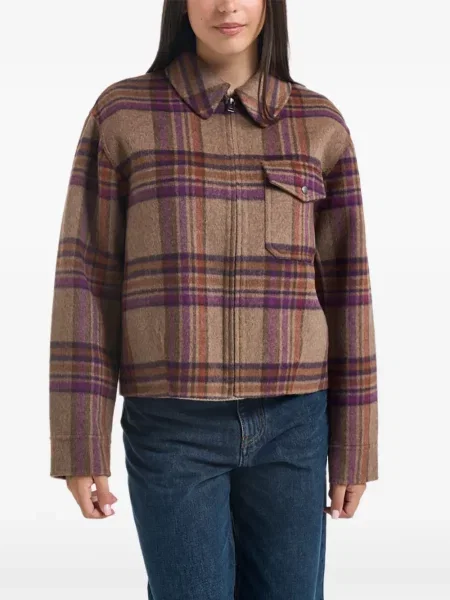 Geacă Woolrich în carouri maro