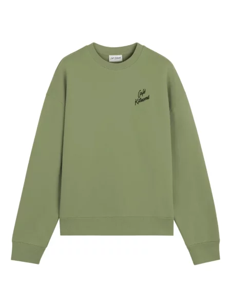 Hanorac Café Kitsuné cu broderie verde
