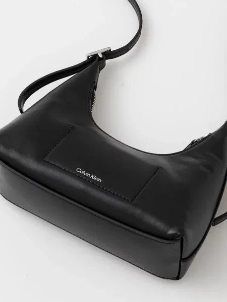 Kožená kabelka Calvin Klein černá
