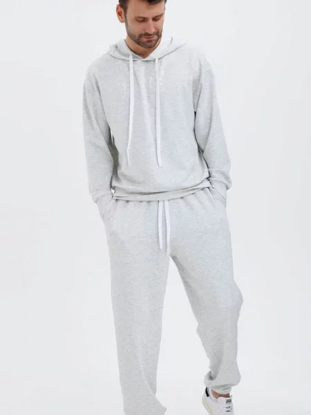 Костюмна піжама Leinle з капюшоном сіра