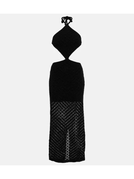 Rochie maxi Bananhot cu gât halter de costum negru