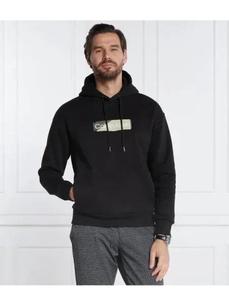 Calvin Klein Hanorac LAYERED GEL LOGO HOODIE negru