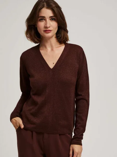 Pulover Marisse cu decolteu în V negru