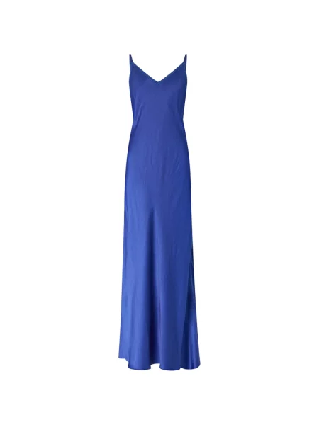 Lung rochie Pinko din satin albastru