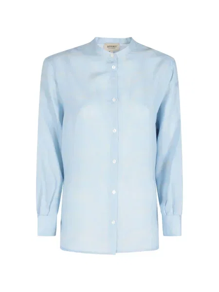 Košile Woolrich s potiskem modrá