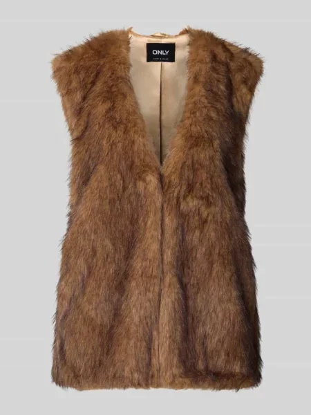 Kamizelka ze sztucznego futra o kroju regular fit z zapięciem na haftkę model ‘DAWN’ Only