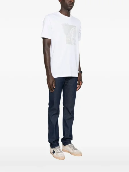 Tricou Boss cu imagine alb