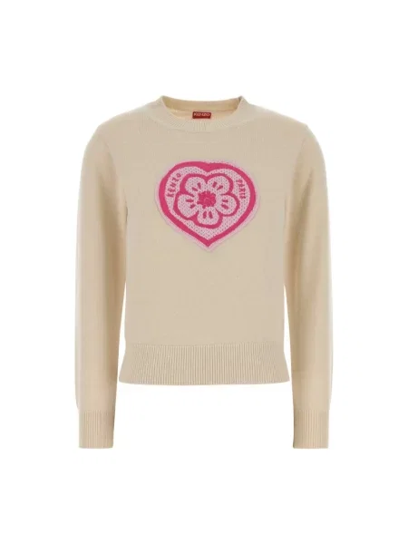Sweter Kenzo w serca beżowy