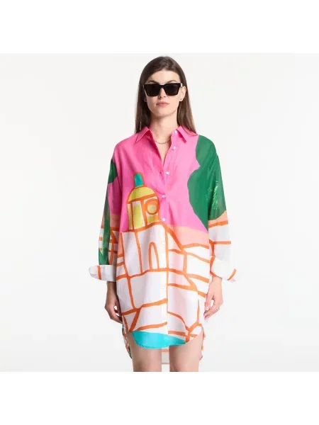 Sukienka Michael Kors X Christina Zimpel St Tropez Shirt Dress White S biała