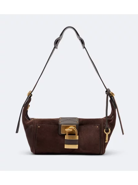 Geantă Chloé din piele de căprioară maro