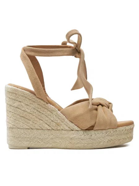 Espadrilky Manebi Hamptons Wedge Espadrilles With Knot M WS béžová