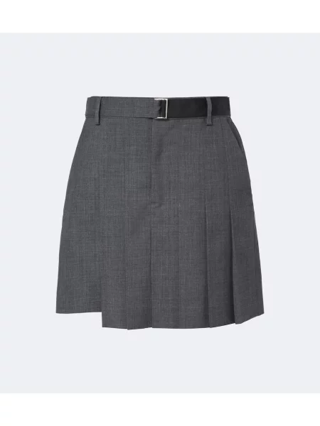 Fustă Sacai de lână asimetrică gri