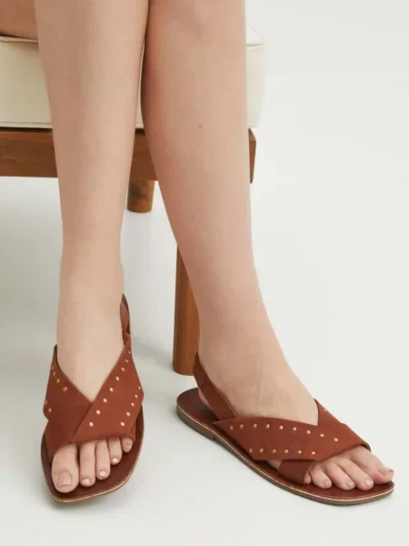 Кожени сандали Medicine кафяво бяло