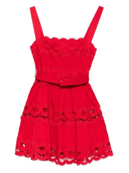 Rochie mini Self-portrait din dantelă de costum roșu