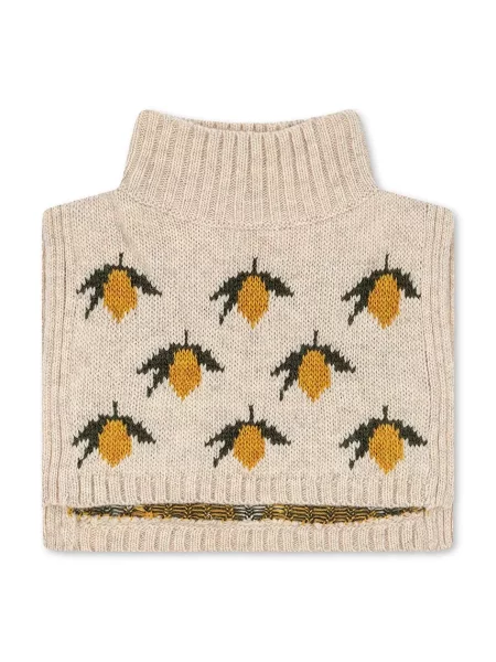 Konges Sløjd komínový šál detský s vlnou BELOU NECKWARMER béžová