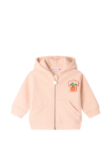 Bluza z kapturem dziecięca Bonpoint pomarańczowa
