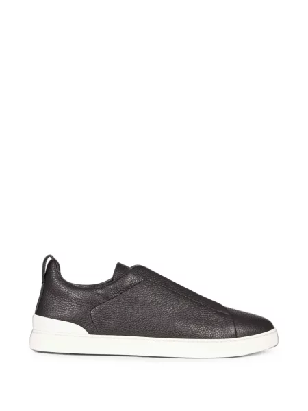 Sneakerși Zegna din piele maro
