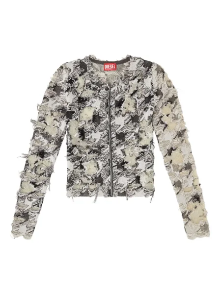 Cardigan Diesel din jacard alb