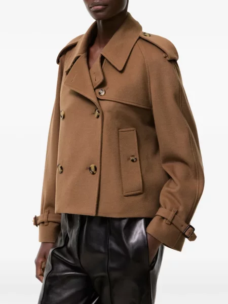 Decupat geacă Burberry din cașmir maro