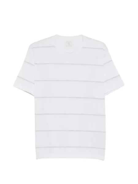 Tricou Eleventy cu dungi alb