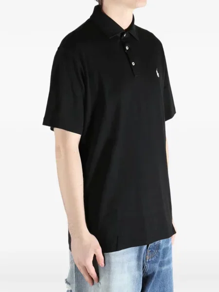 Поло тениска Polo Ralph Lauren с кръгло деколте с принт виолетово
