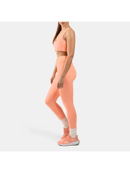 Reebok Lux sportowy biustonosz z dekoltem w serek i efektem brzoskwiniowymunisex Jelly Peach Size: XS
