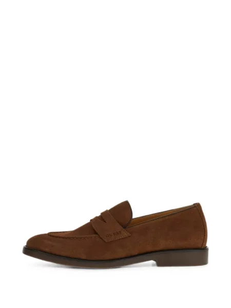 Pantofi loafer Guess din piele de căprioară maro
