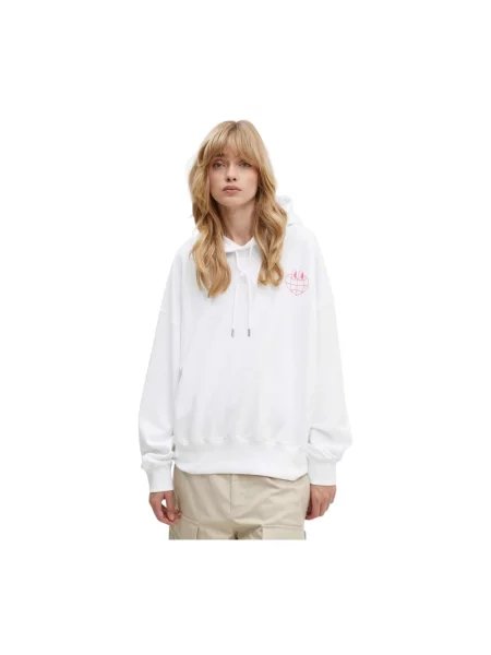 Bluza z kapturem Moschino z kapturem biała
