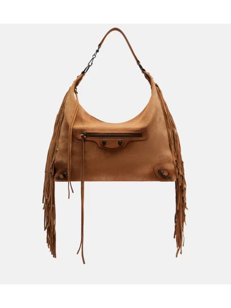 Geantă Balenciaga din piele de căprioară maro