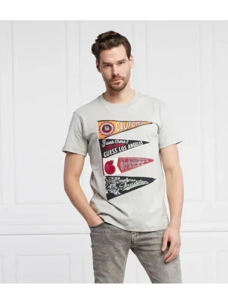 GUESS Tricou PENNANT gri