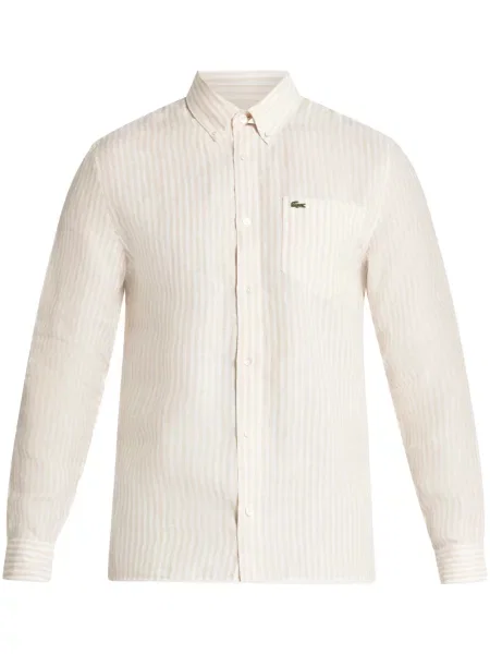 Lněná košile Lacoste bílá