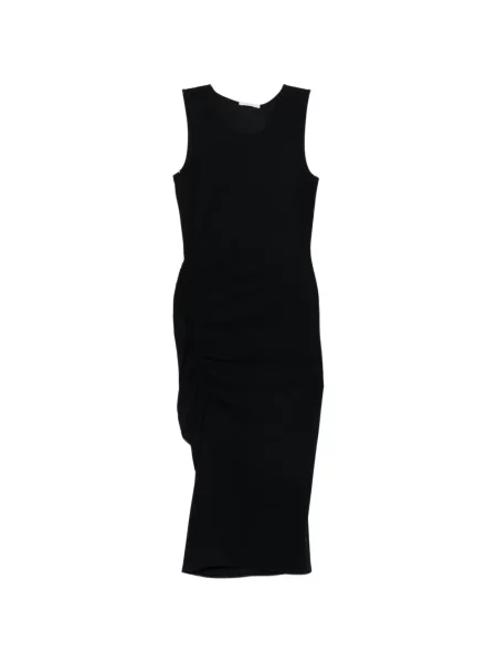 Rochie midi Patrizia Pepe drapată până la genunchi de costum negru