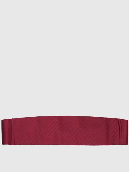 Шелковый ремень Stefano Ricci в полоску бордовый