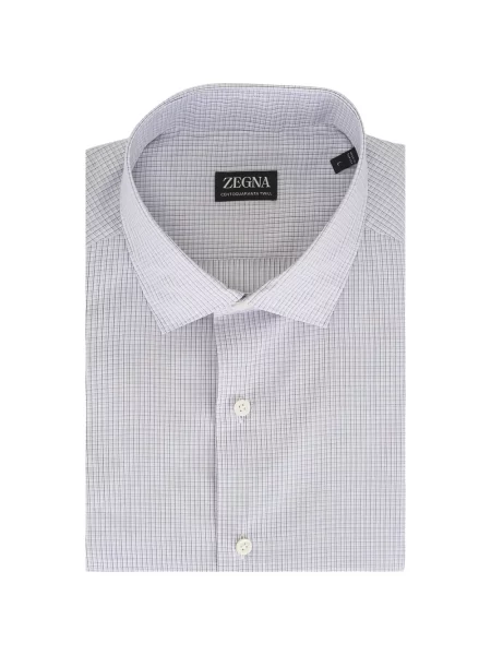 Cămașă Zegna în carouri gri