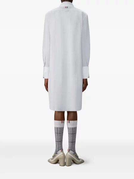 Rochie mini Thom Browne cu dungi de costum gri