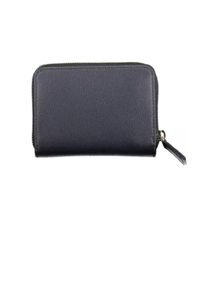 Lniany portfel Tommy Hilfiger elegancki niebieski