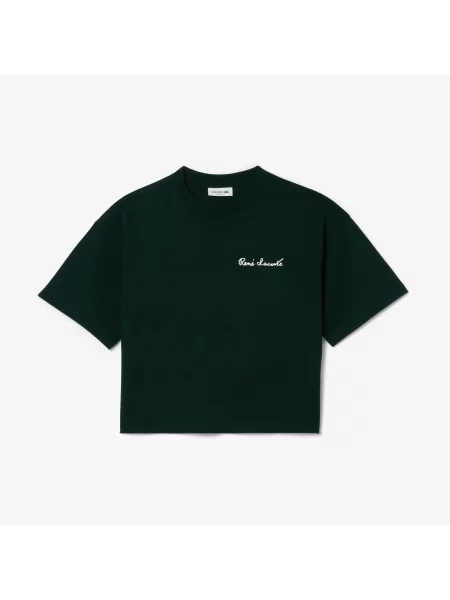 Lacoste T-Shirt Z Okrągłym Dekoltem Relaxed Fit czarny