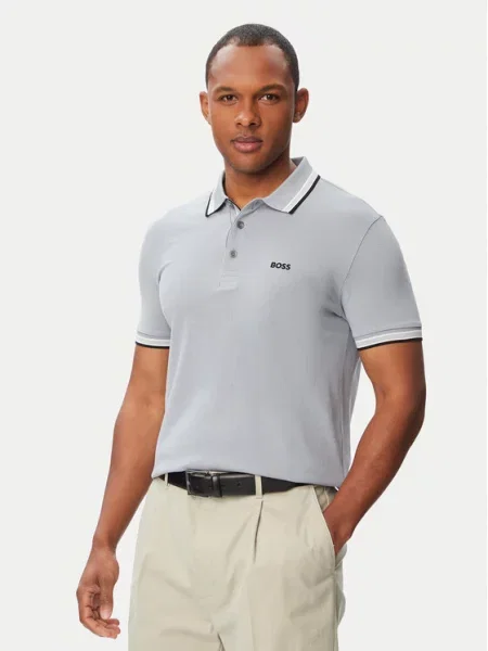 BOSS Tricou polo Paddy închis gri