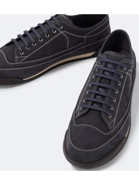 Sneakerși John Lobb din piele albastru