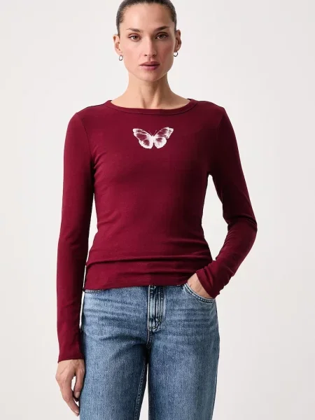 Levi's tričko s dlouhým rukávem s bavlnou GR HAYES LS červené