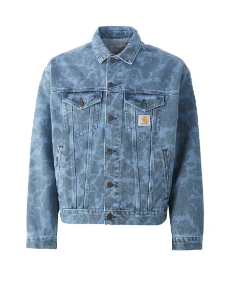 Carhartt WIP geacă jeans Duck Helston Jacket gri