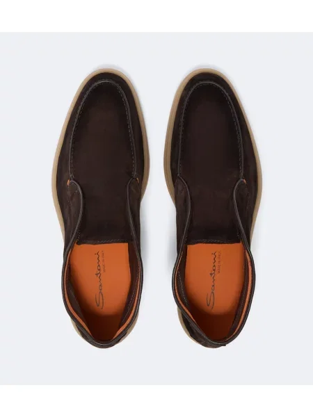 Ghete desert Santoni din piele de căprioară maro