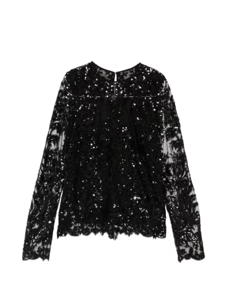 Top Naeem Khan cu paiete negru