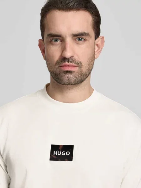T-shirt o kroju regular fit z czystej bawełny model DUMEON' Hugo beżowa