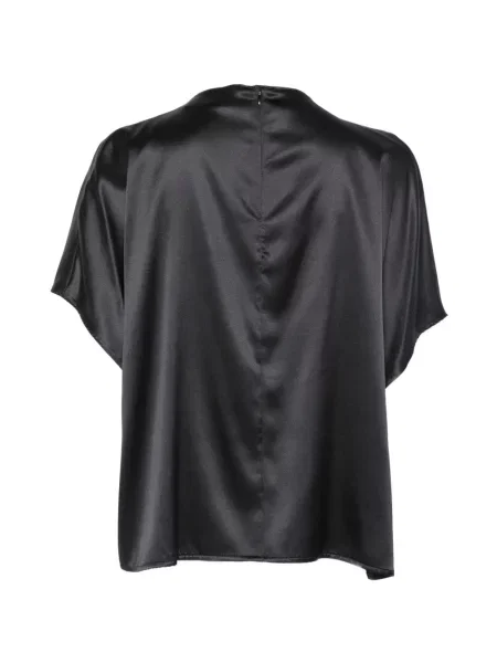 Scurt top Solotre din satin negru