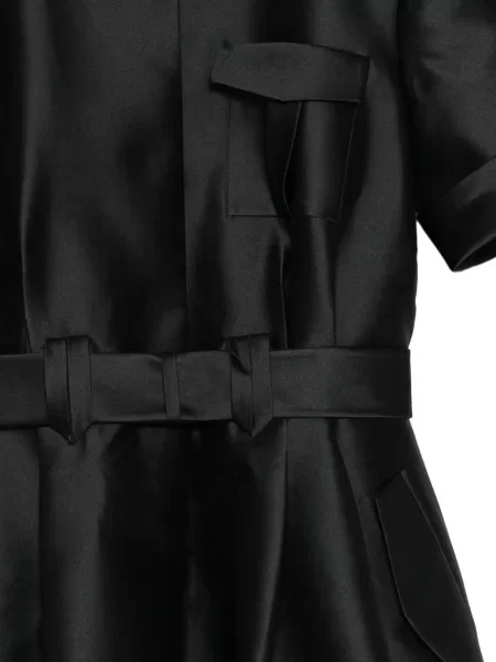 Cu centură rochie Dice Kayek din satin negru