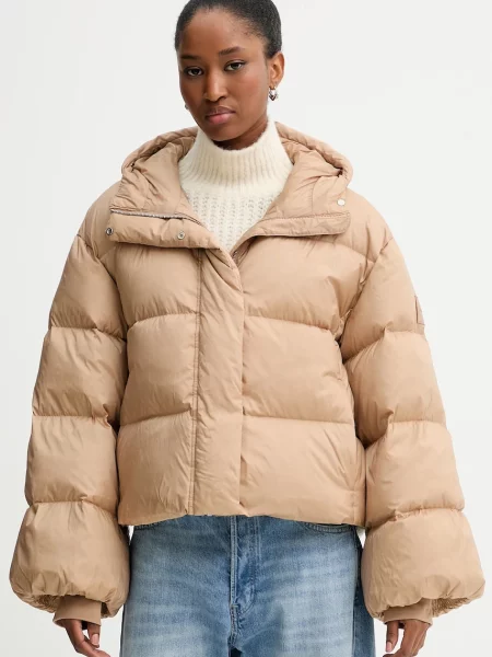 Calvin Klein kurtka puchowa zimowa oversize beżowy